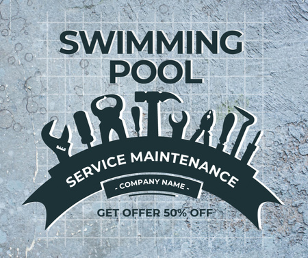 Offer Discounts on Pool Maintenance Service Facebook Design Template