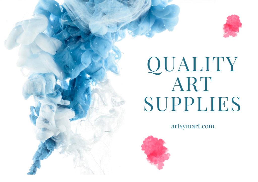 Platilla de diseño Impressive Art Supplies Sale Offer with Blue Paint Flyer A5 Horizontal