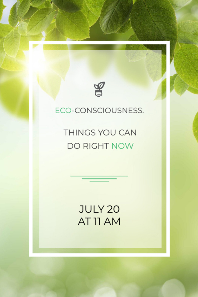 Platilla de diseño Eco Quote About Eco-Consciousness on Green Postcard 4x6in Vertical