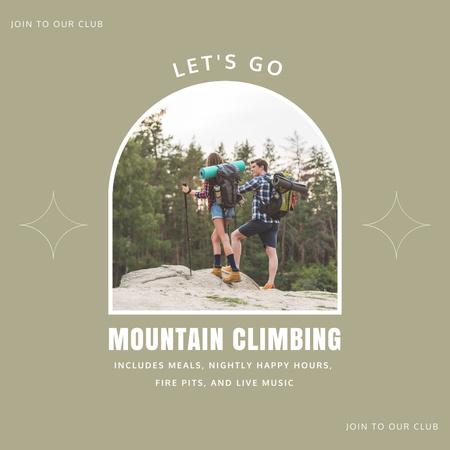 Mountaing Clumbing With Our Company Instagram Design Template