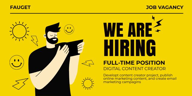 Open Full-time Position Of Digital Content Creator Twitterデザインテンプレート