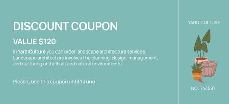 Landscaping Services Offer Coupon 3.75x8.25in Design Template