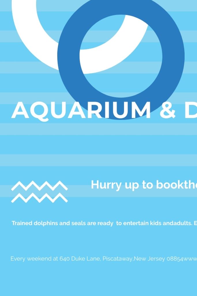 Aquarium Dolphin show invitation in blue Tumblr – шаблон для дизайна