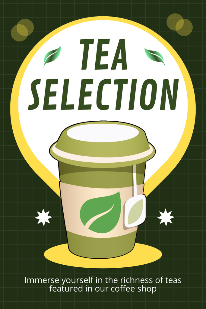 Ontwerpsjabloon van Pinterest van Rare Tea Selection In Coffee Shop Offer