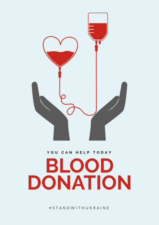 Blood Donation in Ukraine Poster Design Template