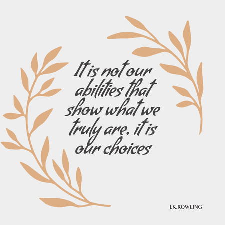 Inspirational Quote with Leaves Illustration Instagram Design Template