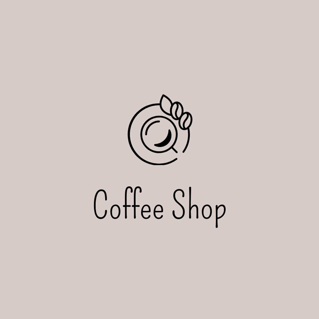 Szablon projektu Coffee House Emblem with Cup and Coffee Beans on Saucer Logo 1080x1080px