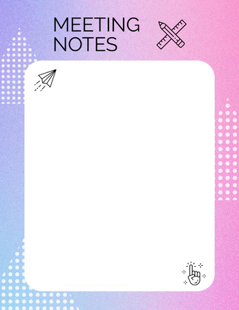 Meeting Notes Corporate Pink Notepad 107x139mm Design Template