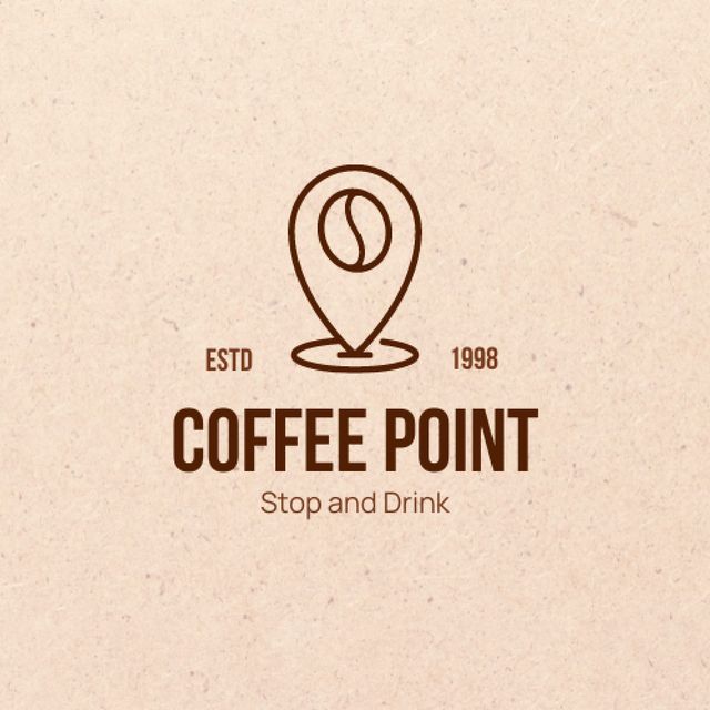 Cafe Ad with Coffee Bean Logo Design Template