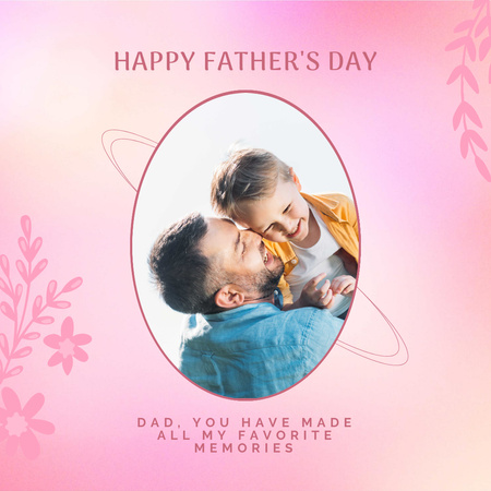 Father's Day Greeting with Bright Wishes Instagram Design Template