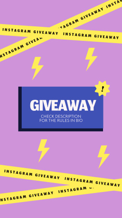 Giveaway Promotion in Pink Background Instagram Story Design Template