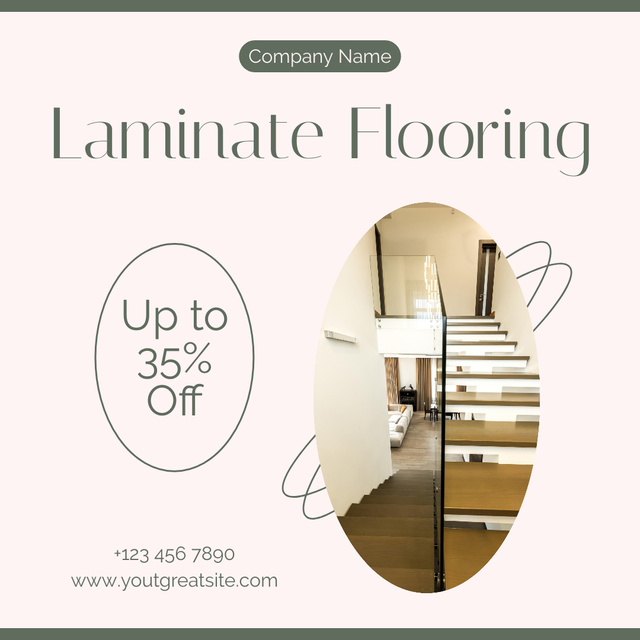 Discount Offer on Laminate Flooring Instagram Design Template