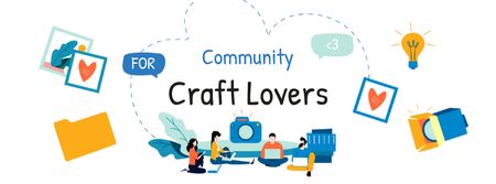 Craft Lovers Community Invitation Facebook cover Modelo de Design