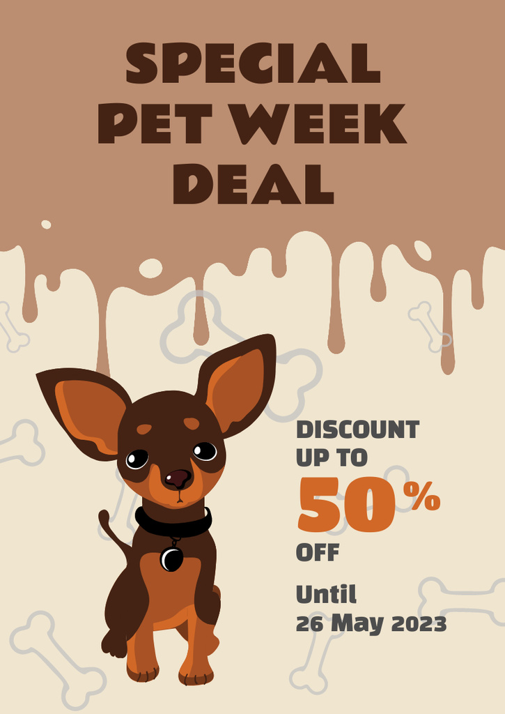 Special Pet Week Deal At Half Price Poster A3 Design Template