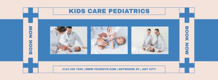 Platilla de diseño Services of Pediatric Clinic Facebook cover