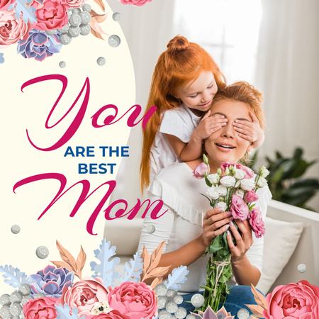 Mother's Day Greeting Daughter Surprising Her Mother Instagram Design Template
