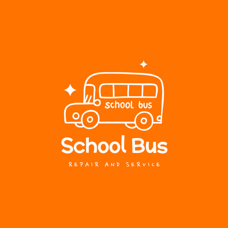 Emblem with School Bus Logo Design Template