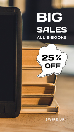 E-books Sale Announcement Instagram Story Design Template