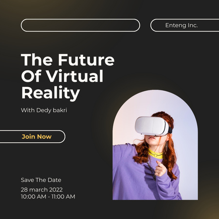 Girl in Virtual Reality Glasses Instagram – шаблон для дизайна