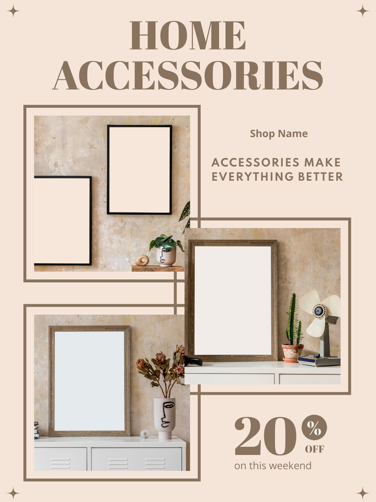 Designvorlage Home Accessories Collage Offer für Poster US