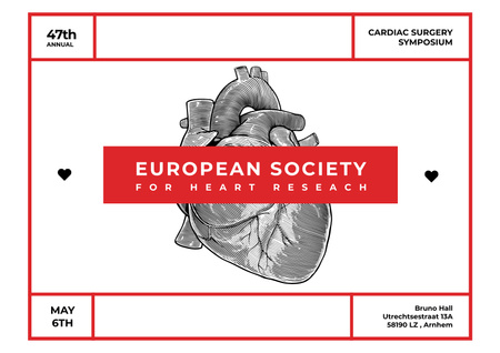 Ontwerpsjabloon van Poster A2 Horizontal van jaarlijks symposium hartchirurgie