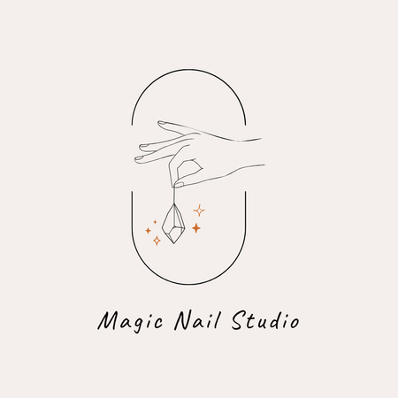 Pampering Salon Services for Nails In White Logo Design Template