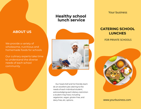 School Food Ad Brochure 8.5x11in Z-fold Design Template