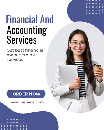 Modèle de visuel Offre de services financiers et comptables - Instagram Post Vertical