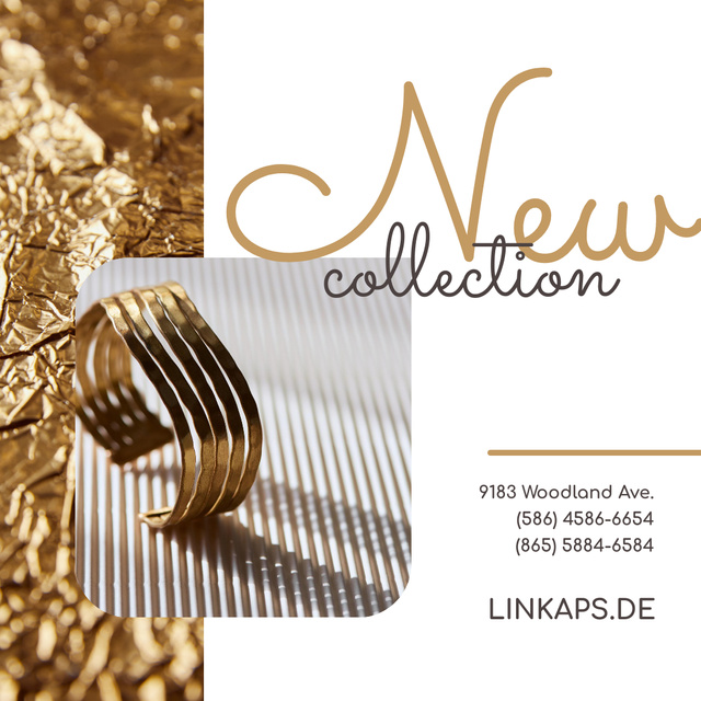 Szablon projektu Jewelry Collection Ad with Original Golden Ring Instagram