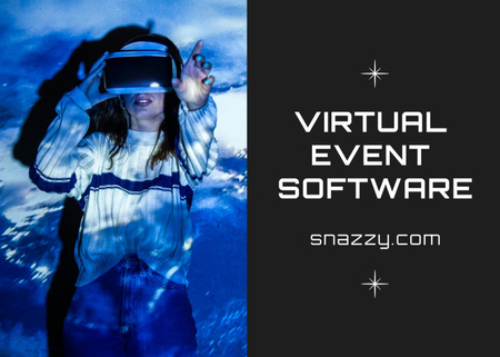 Szablon projektu Woman in Virtual Reality Glasses Postcard 5x7in