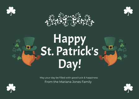 Designvorlage Aufgeregt St. Patrick's Day-Botschaft mit Kleeblatt für Card