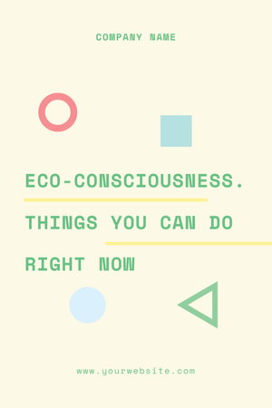 öko-tudatosság koncepció egyszerű ikonokkal Flyer 4x6in tervezősablon