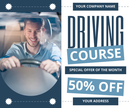 Monthly Special Price For Driving Course Offer Facebook Design Template