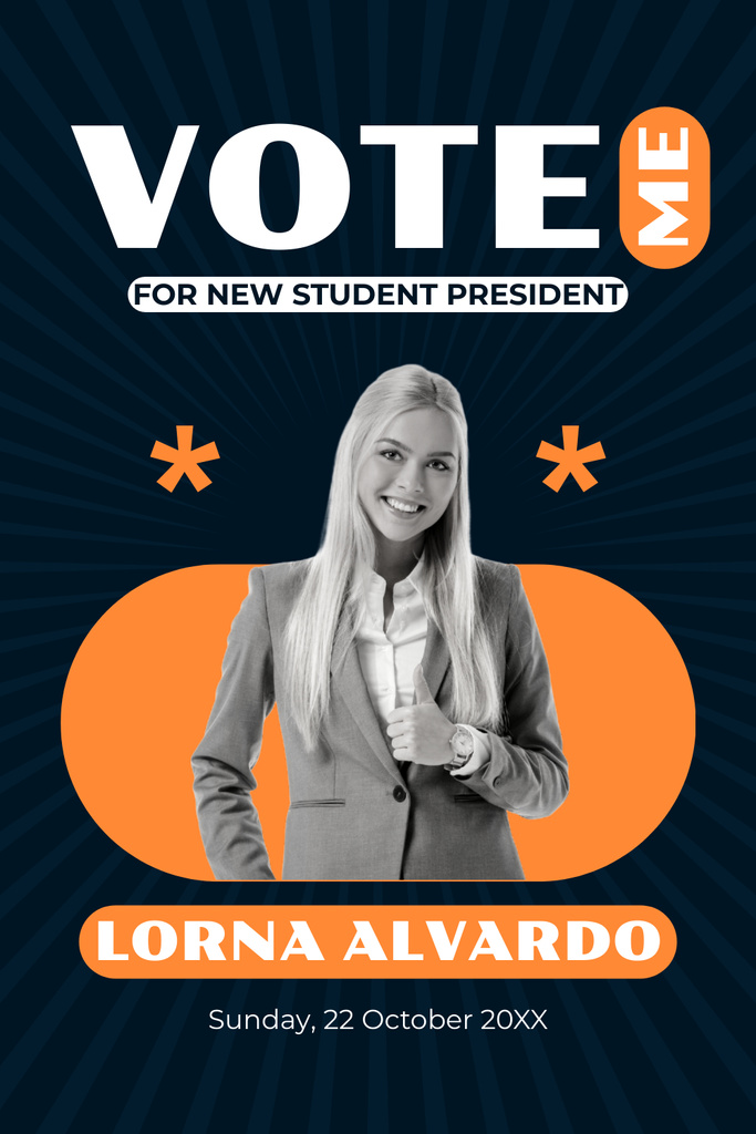 Vote for New Student President Pinterest – шаблон для дизайну