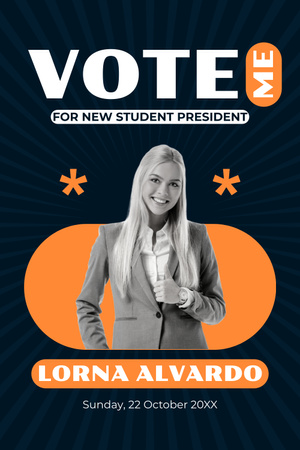 Platilla de diseño Vote for New Student President Pinterest