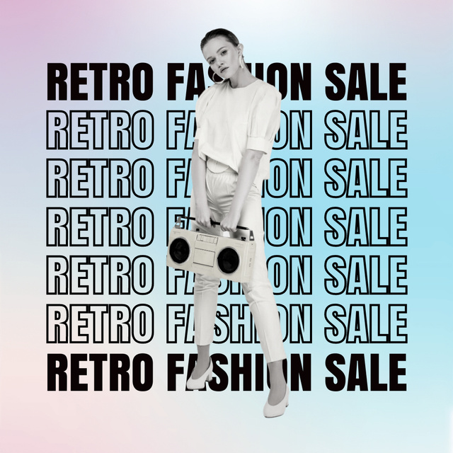 Platilla de diseño Fashion Sale of Retro Style Instagram