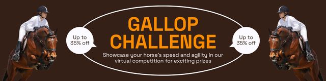 Designvorlage Incredible Discount on Gallop Competition Training für Twitter