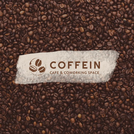 Cafe Ad with Coffee Beans Instagram tervezősablon