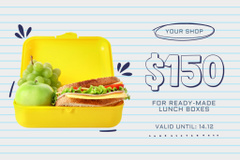 School Food Ad with Meals in Containers