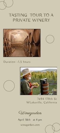 Szablon projektu ogłoszenie o degustacji wina Invitation 9.5x21cm
