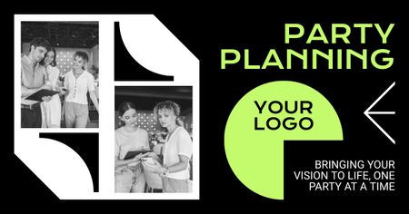 Designvorlage Eventplanungsprozess mit Collage für Facebook AD