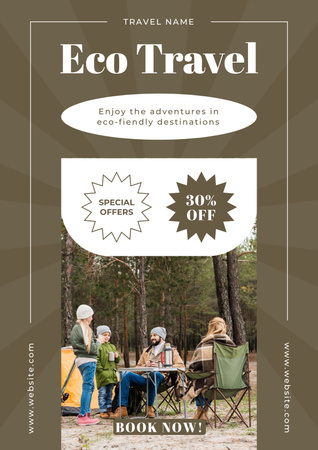 Eco Tour ja Camping Poster Design Template