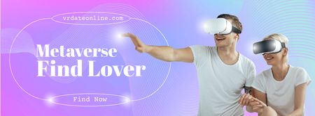 Find Your Love Metaverse Facebook cover Design Template