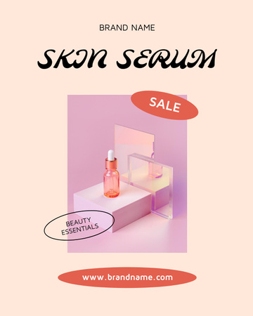 Skincare Ad with Serum Poster 16x20in Design Template