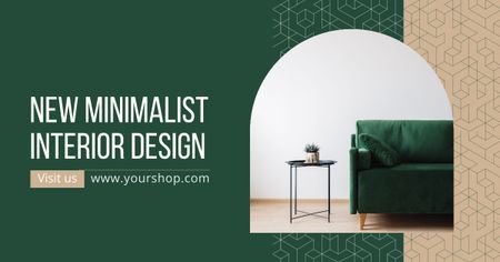 Reklama na nový minimalistický design interiéru Facebook AD Šablona návrhu