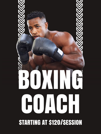 Professional Boxing Coach Service Poster US Design Template