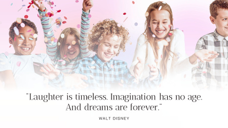 Laughing Children And Inspirational Quote Full HD video Modelo de Design