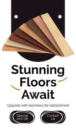 Stunning Flooring & Tiling Services Promo Instagram Story Modelo de Design