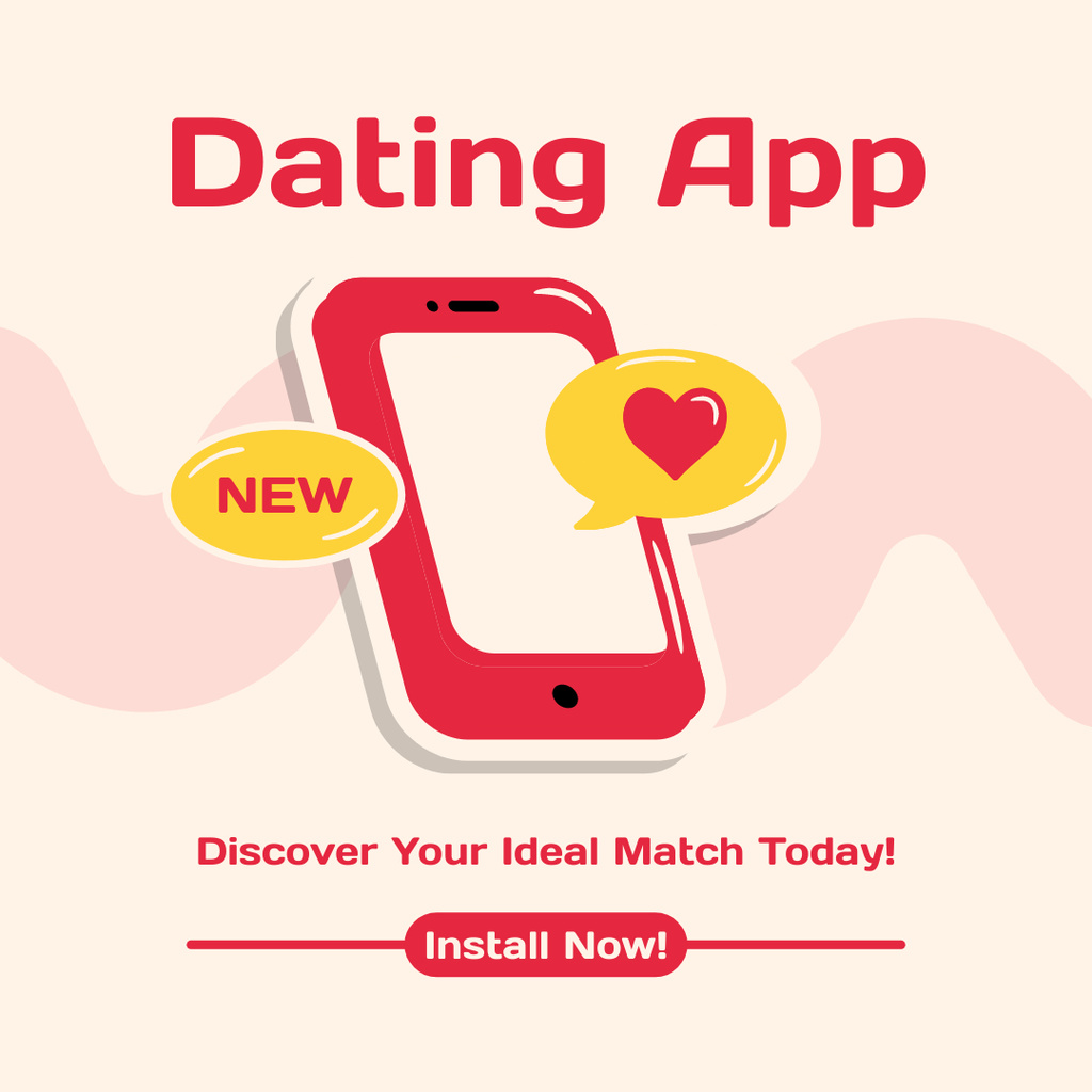 Ontwerpsjabloon van Instagram van Dating App for Smartphones