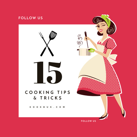 Dicas e truques de culinária com a dona de casa Instagram AD Modelo de Design